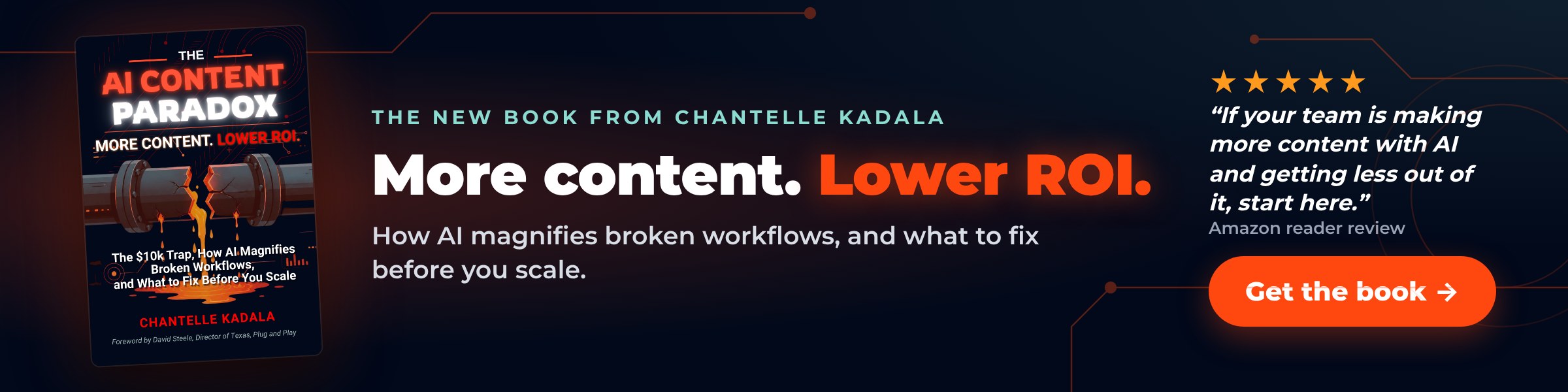 The AI Content Paradox by Chantelle Kadala: More content. Lower ROI. Get the book.